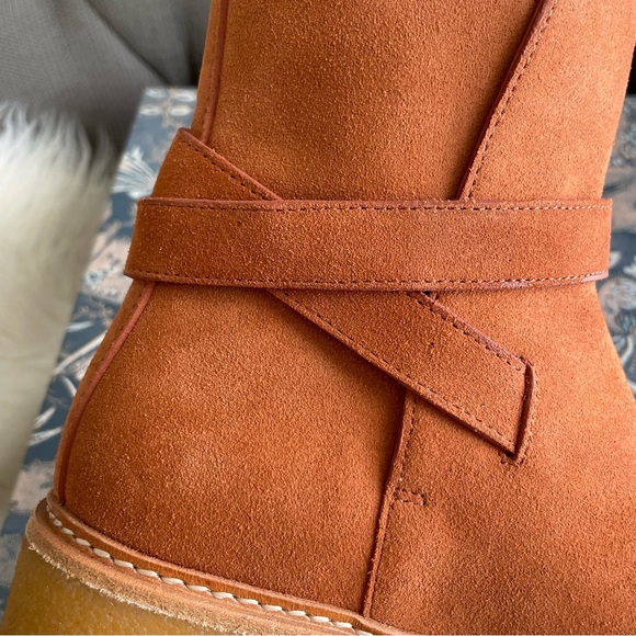 Ulla Johnson Lennox Ankle Buckle Boots in Terracotta Suede EU37 US7 - Picture 10 of 16